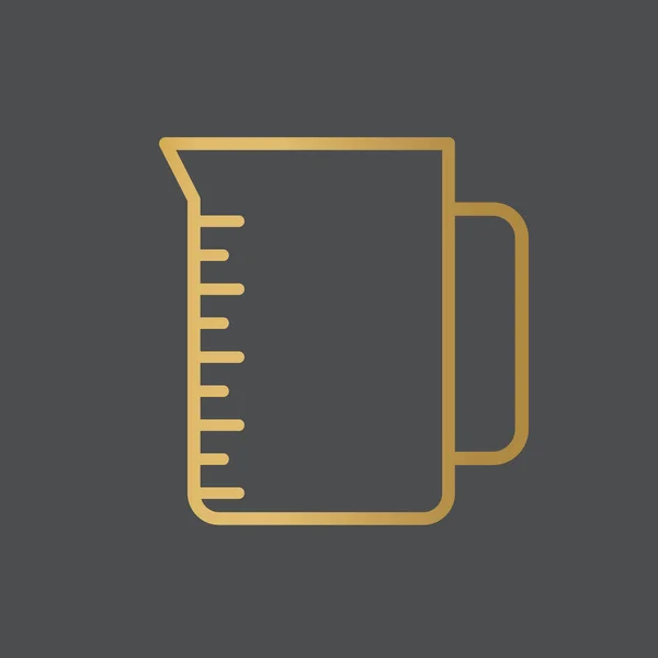 Golden Measuring Cup Icon Vector Illustration — Stock Vector