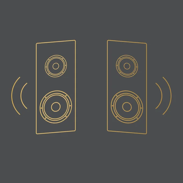 Goldene Icon Vektor Illustration Für Audio Lautsprecher — Stockvektor