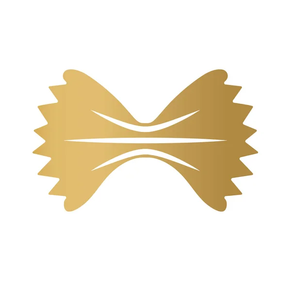 Farfalle Dourado Pasta Icon Vetor Ilustração — Vetor de Stock