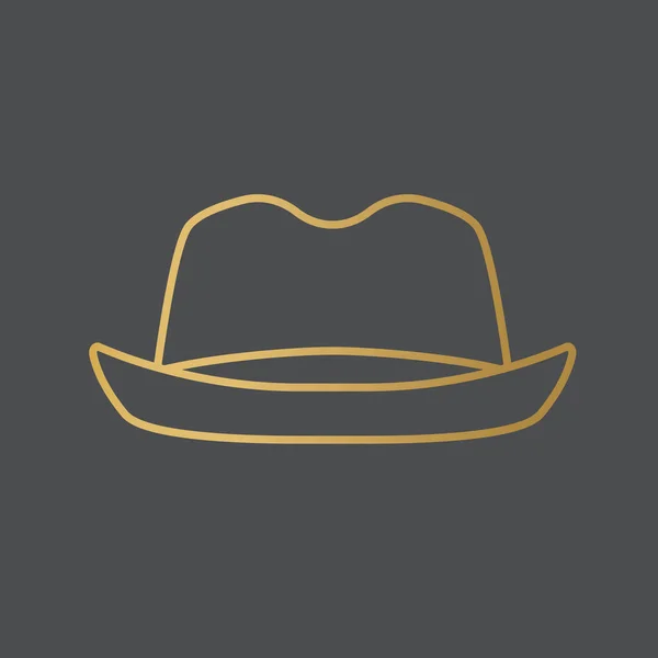 Guld Bowler Hatt Ikon Vektor Illustration — Stock vektor