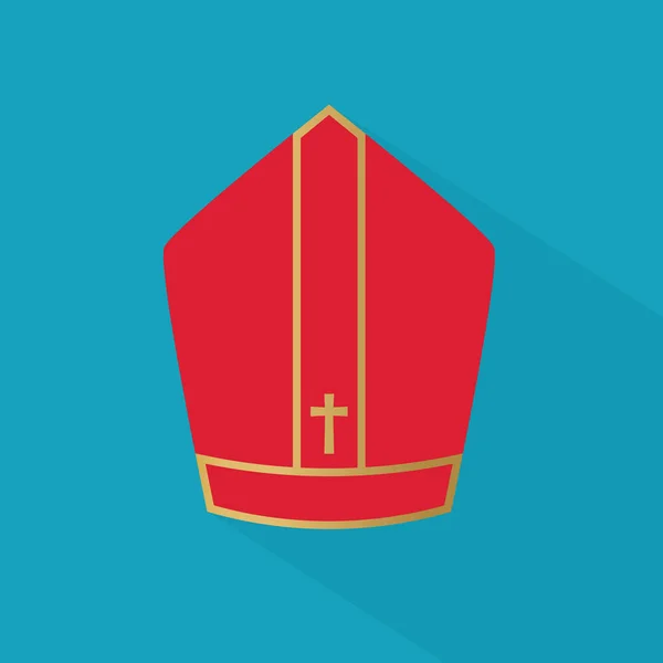 Papst Bischofsmütze Icon Vektor Illustration — Stockvektor