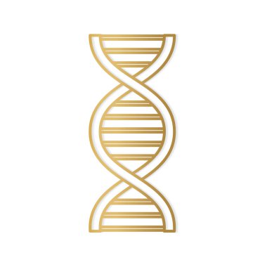 Altın DNA sarmal ikon vektör çizimi