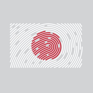 Parmak izi örnekleriyle dolu Japonya bayrağı - vektör illüstrasyonu