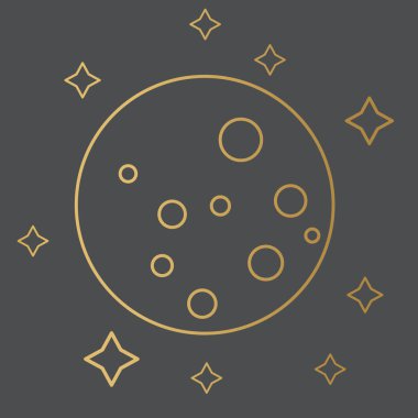 Altın dolunay simgesi çizimi