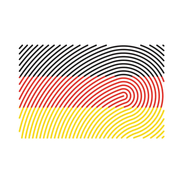 Drapeau Allemagne Rempli Empreintes Digitales Illustration Vectorielle — Image vectorielle