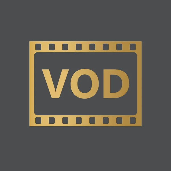 Vod Dorado Video Demand Concepto Ilustración Vectorial — Vector de stock