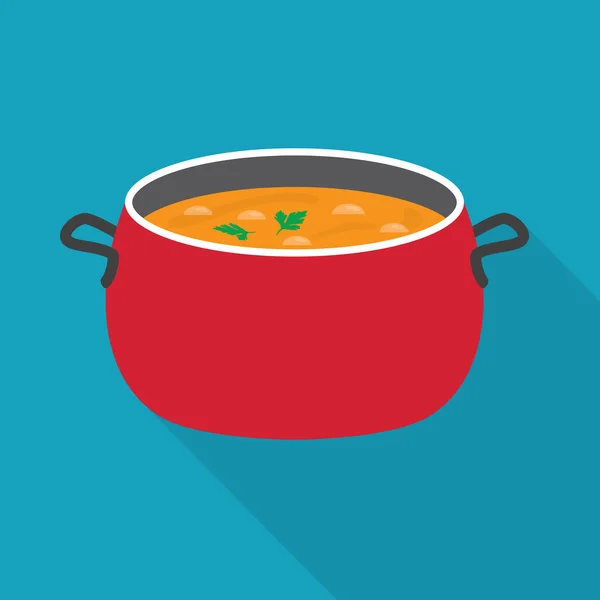 Casserole Avec Illustration Vectorielle Soup — Image vectorielle