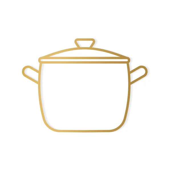 Golden Cooking Pot Icon Vector Illustration — Stock Vector