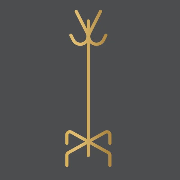Золотий Стоячий Одяг Вішалка Іконка Векторна Ілюстрація — стоковий вектор