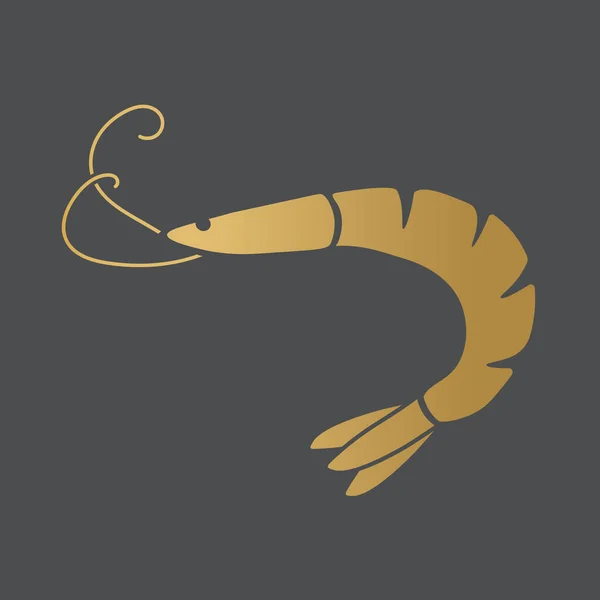 Crevettes Dorées Icon Illustration Vectorielle — Image vectorielle