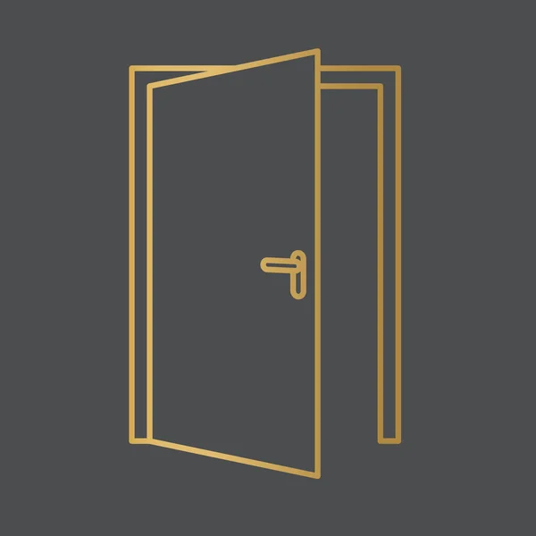 Иконка Золотой Открытой Двери Векторная Иллюстрация — стоковый вектор
