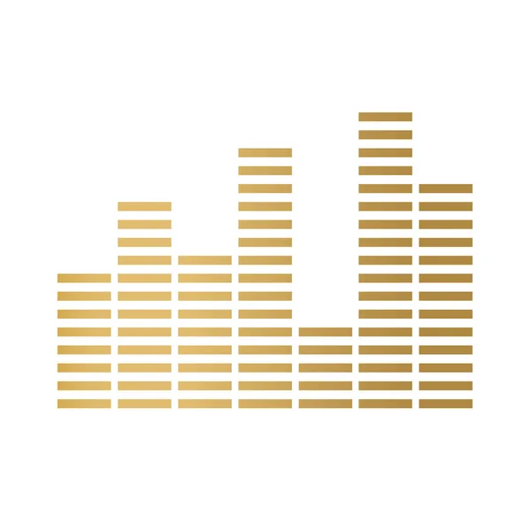 Gold Schallwellen Muster Vektorillustration — Stockvektor