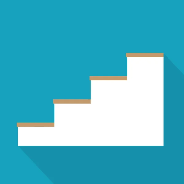 Escaleras Blancas Con Pasos Madera Vector Ilustración — Vector de stock