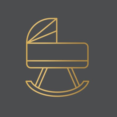 Altın bebek beşiği simgesi - vektör çizimi