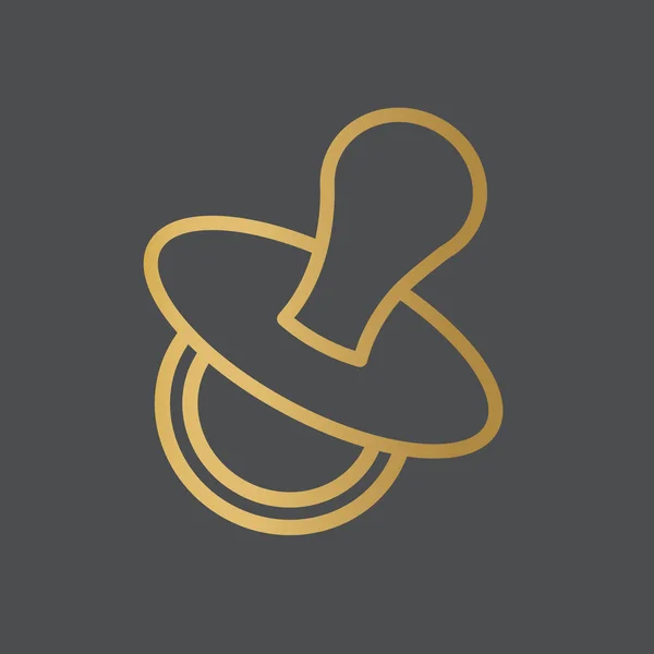 Gouden Baby Fopspeen Icon Vector Illustratie — Stockvector