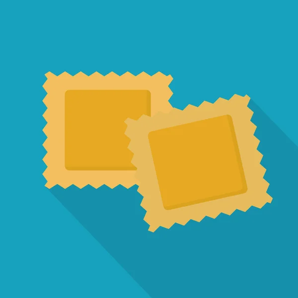 Zelfgemaakte Ravioli Pasta Icoon Vector Illustratie — Stockvector