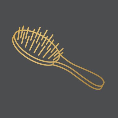 Altın saç fırçası simgesi - vektör illüstrasyonu