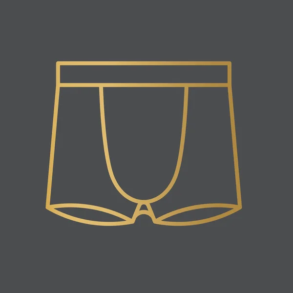Zlaté Kalhoty Boxer Kraťasy Ikona Vektorové Ilustrace — Stockový vektor