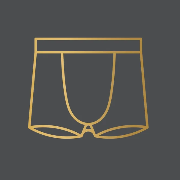 Pantalones Oro Boxeador Icono Pantalones Cortos Vector Ilustración — Vector de stock