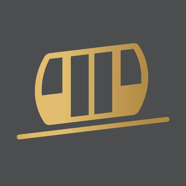 Gyllene Kabel Järnväg Ikon Vektor Illustration — Stock vektor