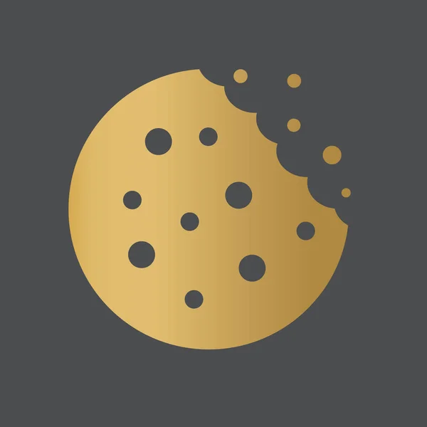 Χρυσό Δάγκωμα Εικονίδιο Cookie Διανυσματική Απεικόνιση — Διανυσματικό Αρχείο