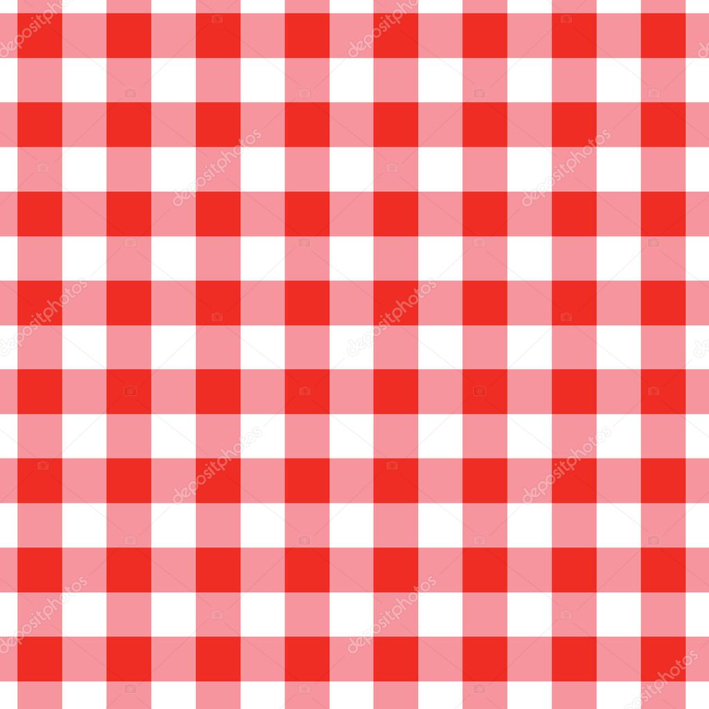 red checkerboard tablecloth - vector illustration