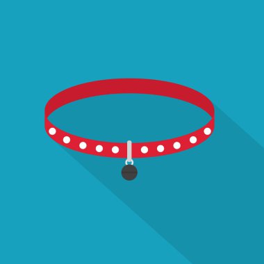 Çan simgesi olan kedi tasması - vektör illüstrasyonu