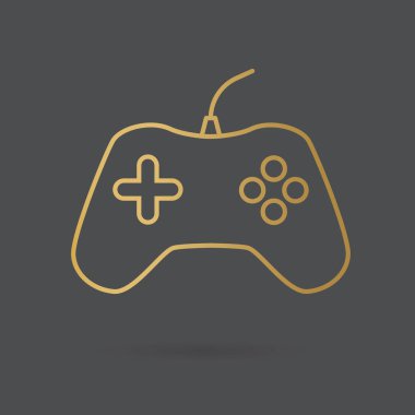 Altın video oyun alanı simgesi - vektör illüstrasyonu