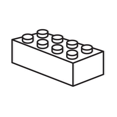 Yapı tuğlası oyuncak simgesi - vektör illüstrasyonu