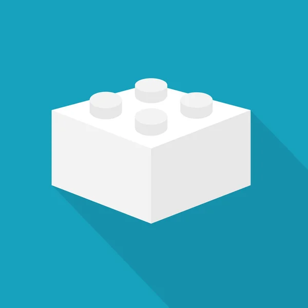 Біла Будівельна Цегляна Блокова Іграшка Значок Векторна Ілюстрація — стоковий вектор