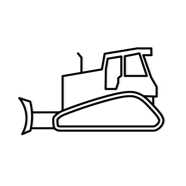 Illustrazione Icon Vettore Bulldozer Nero — Vettoriale Stock