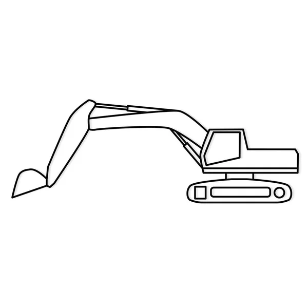 Schwarze Icon Vektor Illustration Für Bagger — Stockvektor