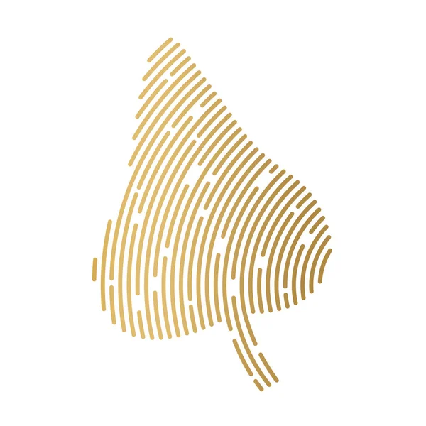 Золотой Лист Заполненный Рисунком Отпечатками Пальцев Векторная Иллюстрация — стоковый вектор