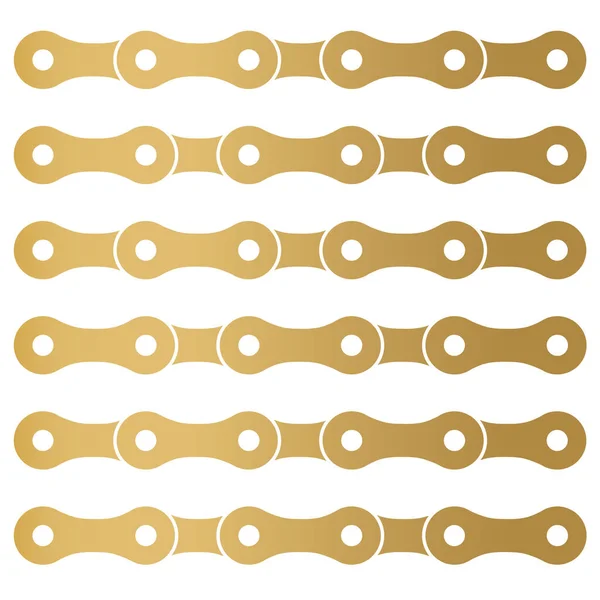 Zlatý Cyklistický Řetěz Vzor Vektorová Ilustrace — Stockový vektor