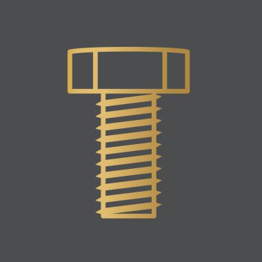 Altın vida simge vektör çizimi