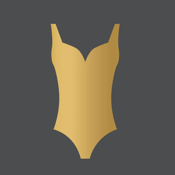 Golden Swimsuit Icon Vector Illustration — Stock Vector