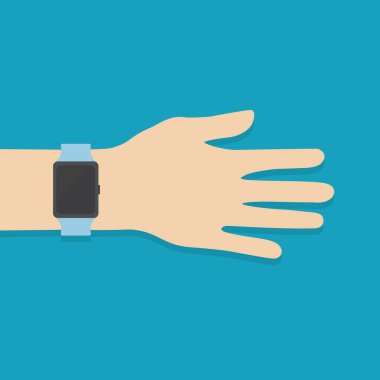 bilek vektör illüstrasyonundaki akıllı saat