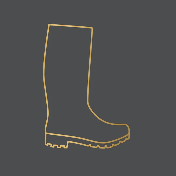 Botas Goma Lluvia Dorada Icono Vector Ilustración — Archivo Imágenes Vectoriales