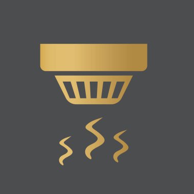 Altın duman sensörü simge-vektör çizimi