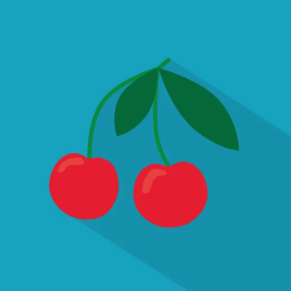 Fruta Cereza Icono Vector Ilustración — Vector de stock