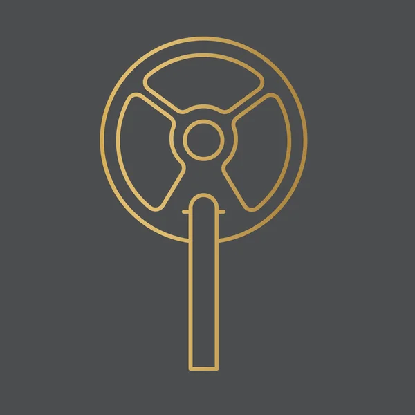 Gouden Metaaldetector Icon Vector Illustratie — Stockvector