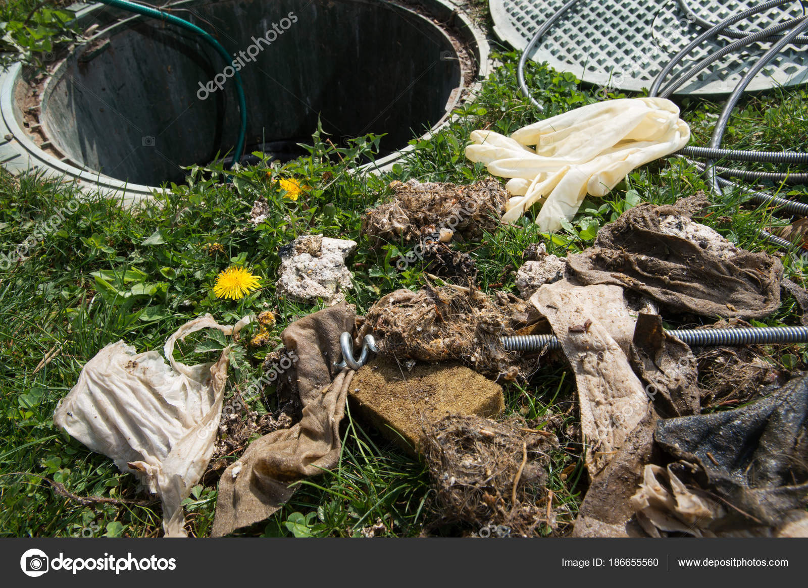Unclogging Septic System Cleaning Unblocking Drain Full Disposable