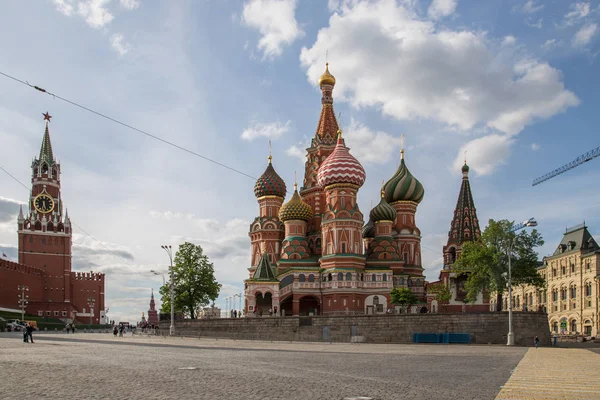 Rusko Moskva Kreml Katedrála Basil Červený Čtvereček — Stock fotografie