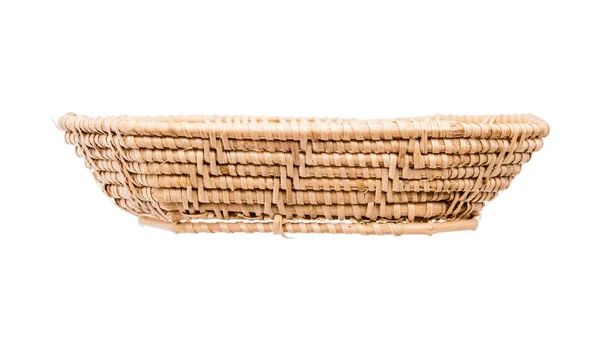 Деревянная корзина плетеные деревянные в ручной работы вид спереди — стоковое фото