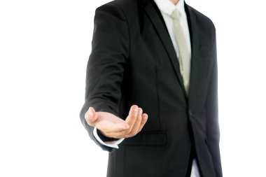 Ayakta duran iş adamı el izole edildi.