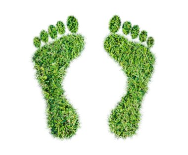 Green grass ecological footprint concept clipart
