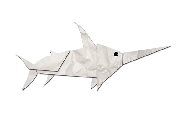 Tubarões origami feitos de papel — Fotografia de Stock