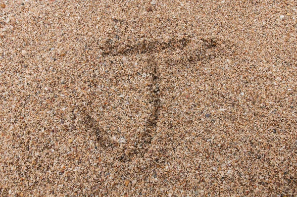 Buchstabe j des Alphabets Schrift auf dem Sand — Stockfoto