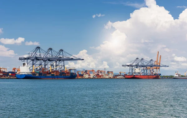 Cranes loading containers — Stock Photo, Image