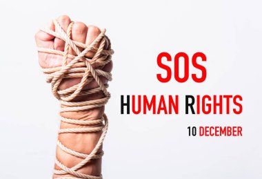İnsan Hakları Gününün 10 Aralık tarihli beyaz arkaplan yazısı, İnsan Hakları Günü kavramı